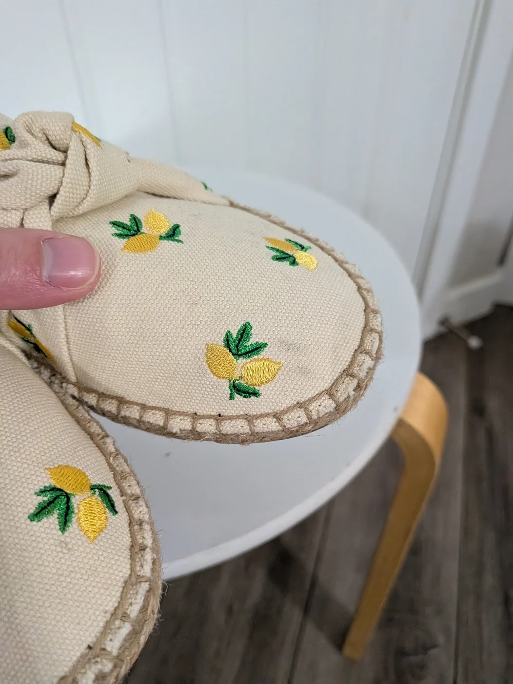 Talbots Izzy Lemon Knotted Canvas Espadrilles Flats